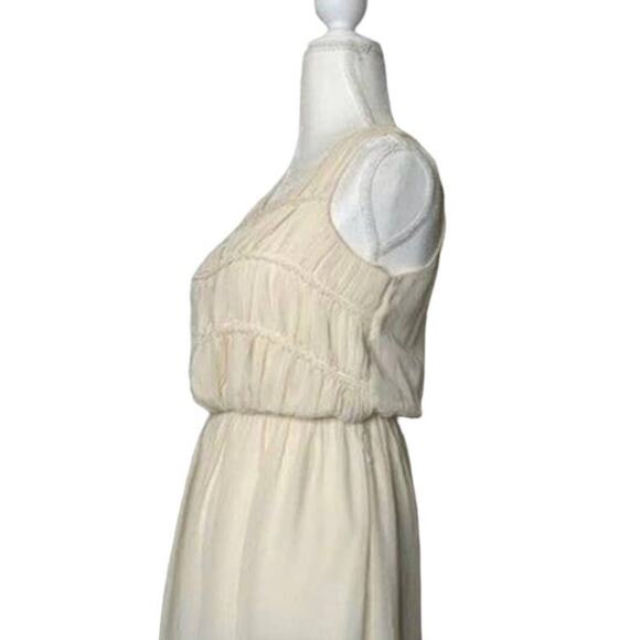 Doe & Rae plaited sheath mini Dress sleeveless cream sz small party - Picture 2 of 12